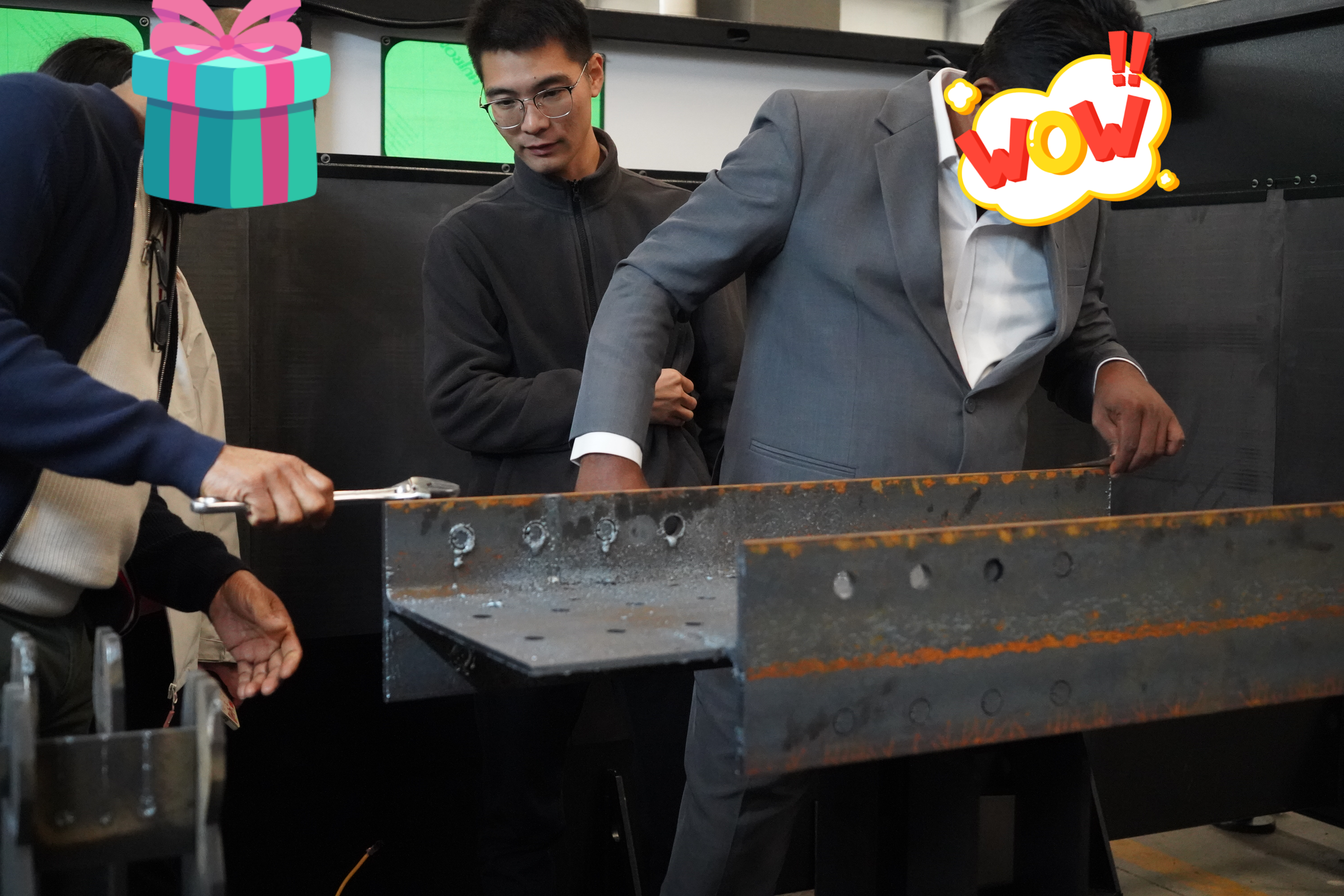 Our international partners traveled thousands of miles to visit our factory and witness the magic of laser cutting technology!