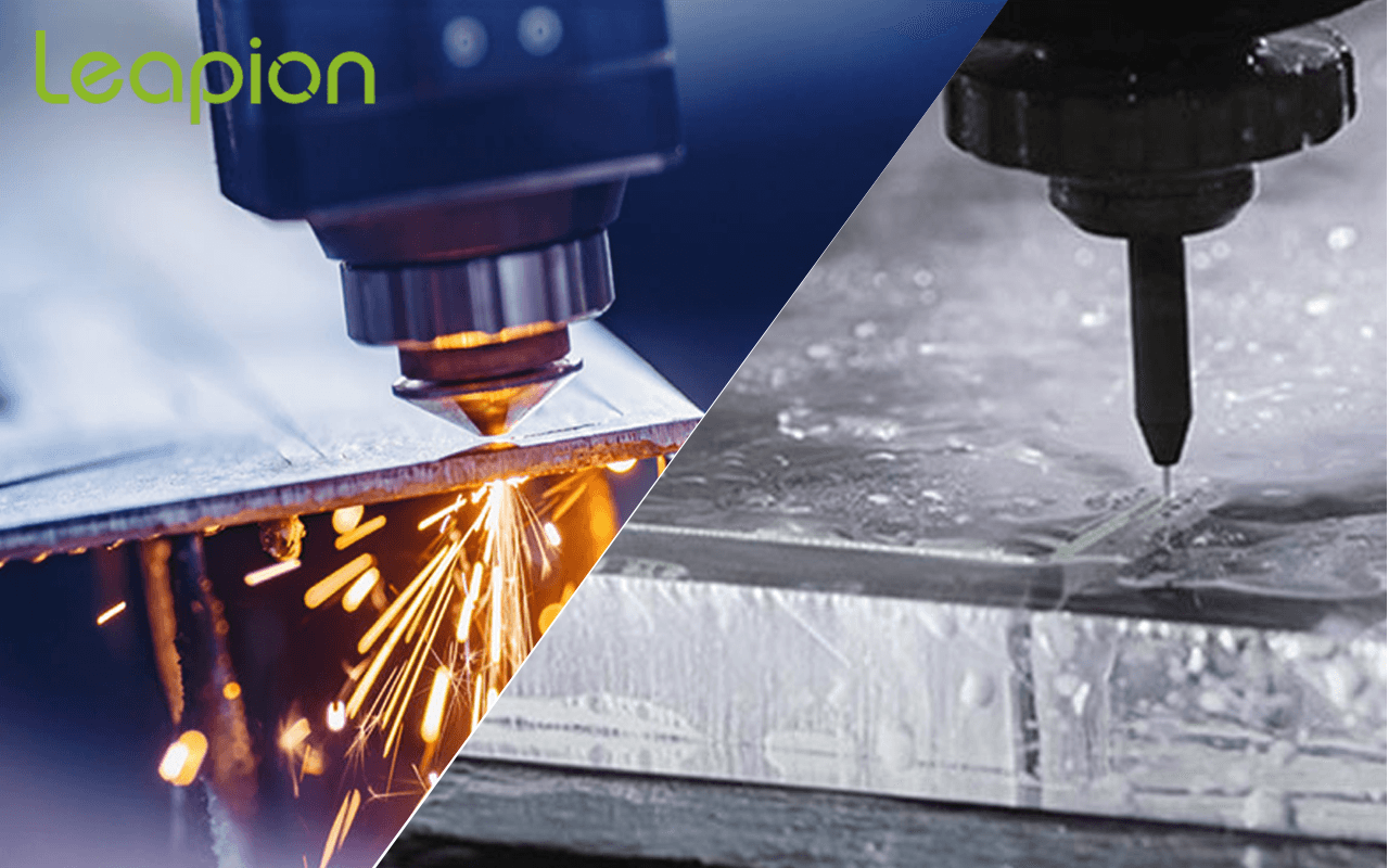What are the differences and similarities between the water jet and laser cutting methods?